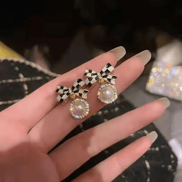 Bow Tie Drop Earrings - Berry Pop Co