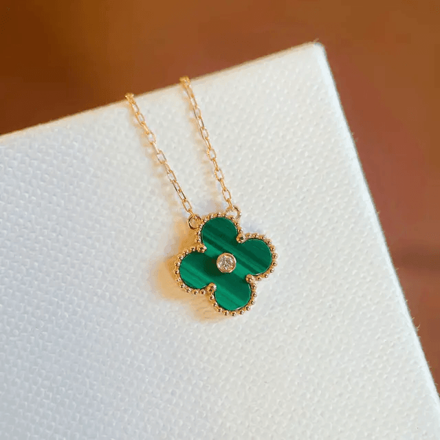 Green Stud Clover Necklace - Berry Pop Co