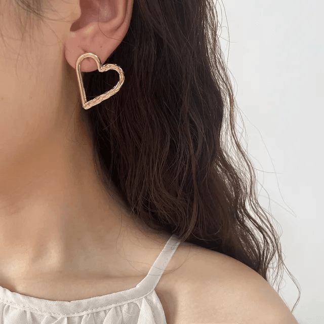 Gold Heart Shape Earrings - Berry Pop Co