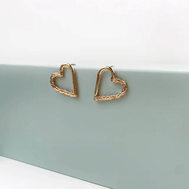 Gold Heart Shape Earrings - Berry Pop Co