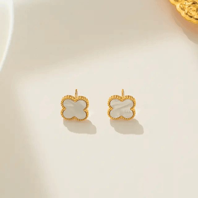 White Clover Stud Earrings - Berry Pop Co