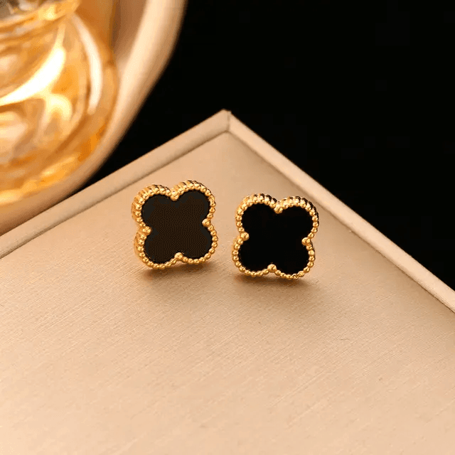 Black Clover Stud Earrings - Berry Pop Co