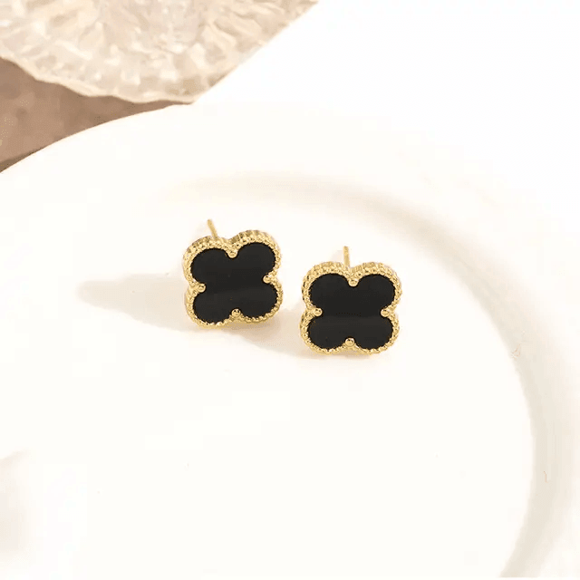 Black Clover Stud Earrings - Berry Pop Co