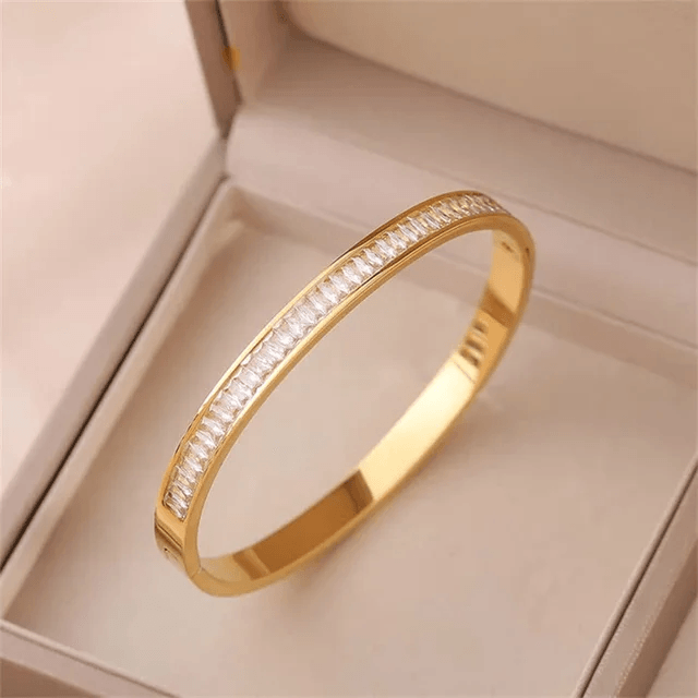 Stainless Steel Zircon Bangle Kadabraco - Berry Pop Co