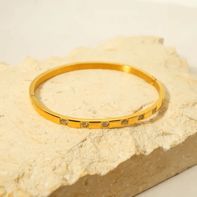 Gold Plated Stainless Steel Bangle - Berry Pop Co