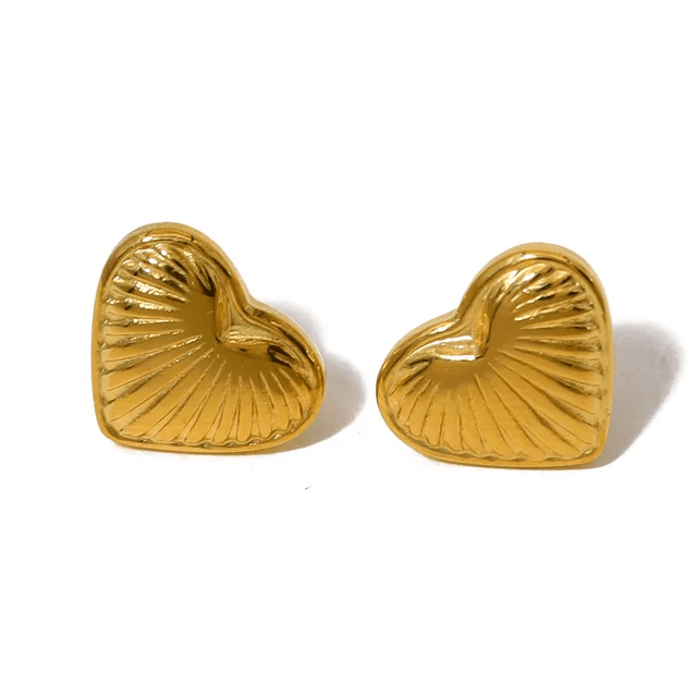 Gold Plated Heart Earrings elesr - Berry Pop Co