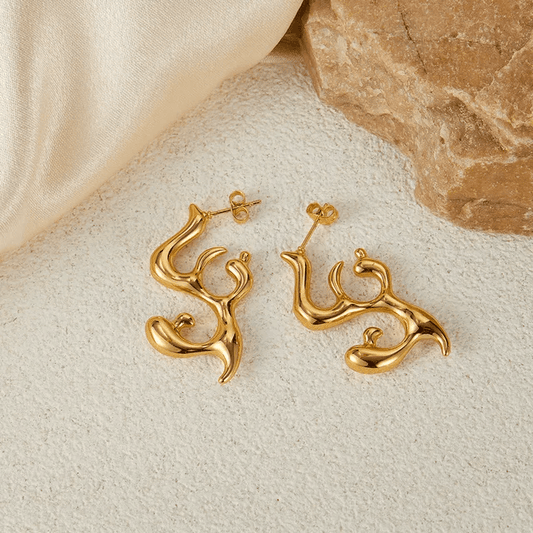 Gold Plated Stylish Earrings - Berry Pop Co