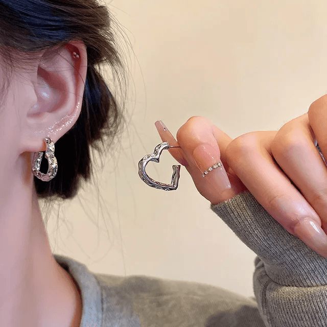 Heart Hoop Earrings - Berry Pop Co