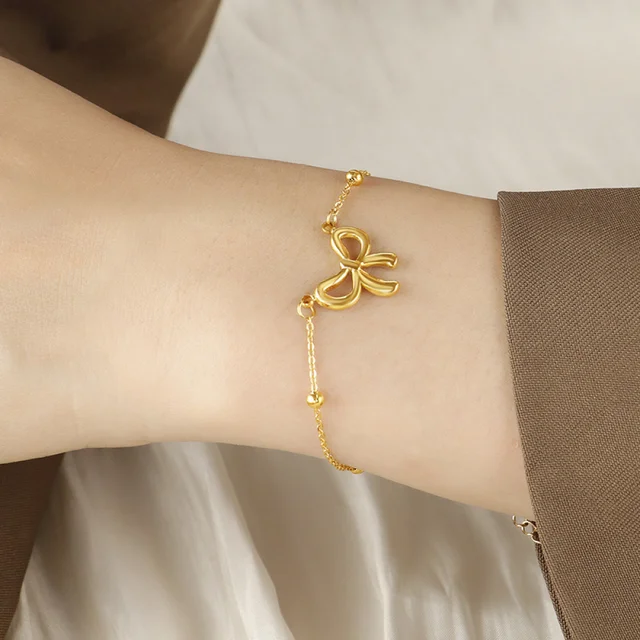 Gold Plated Bow Bracelet