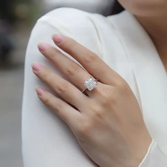 Silver Square Dimond Adjustable Ring