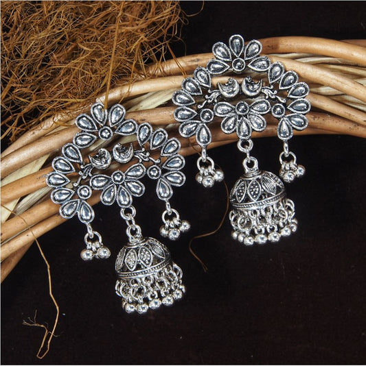 Antique silver jhumka earrings