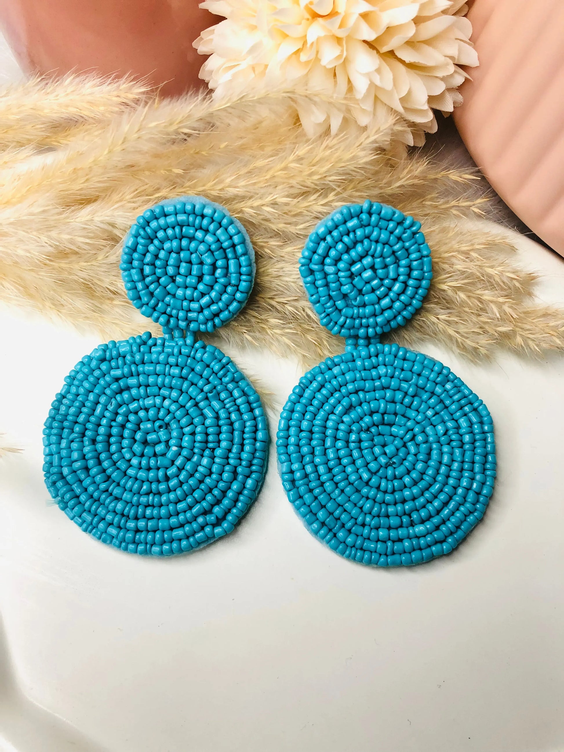 Playful Blue Beads Earrings - Berry Pop Co