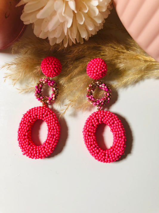 Artisan  Pink Long Earrings