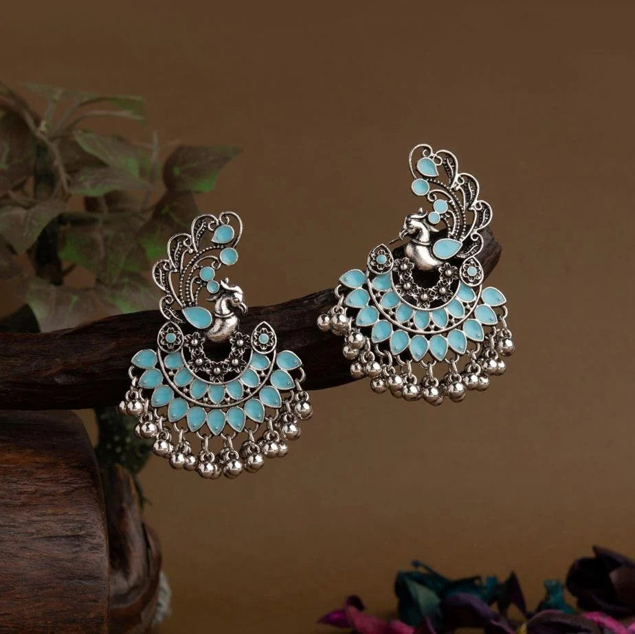 Sea green Peacock Jhumka