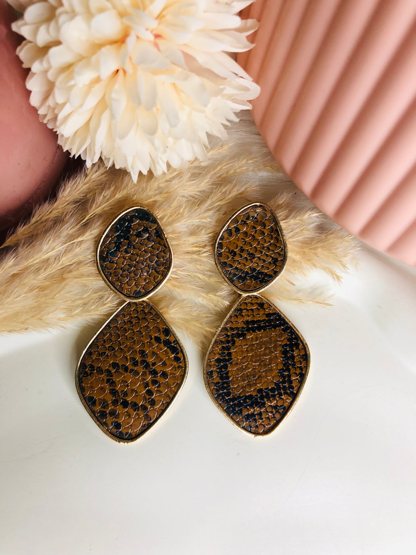 Stylish Leopard Print Brown Earrings - Berry Pop Co