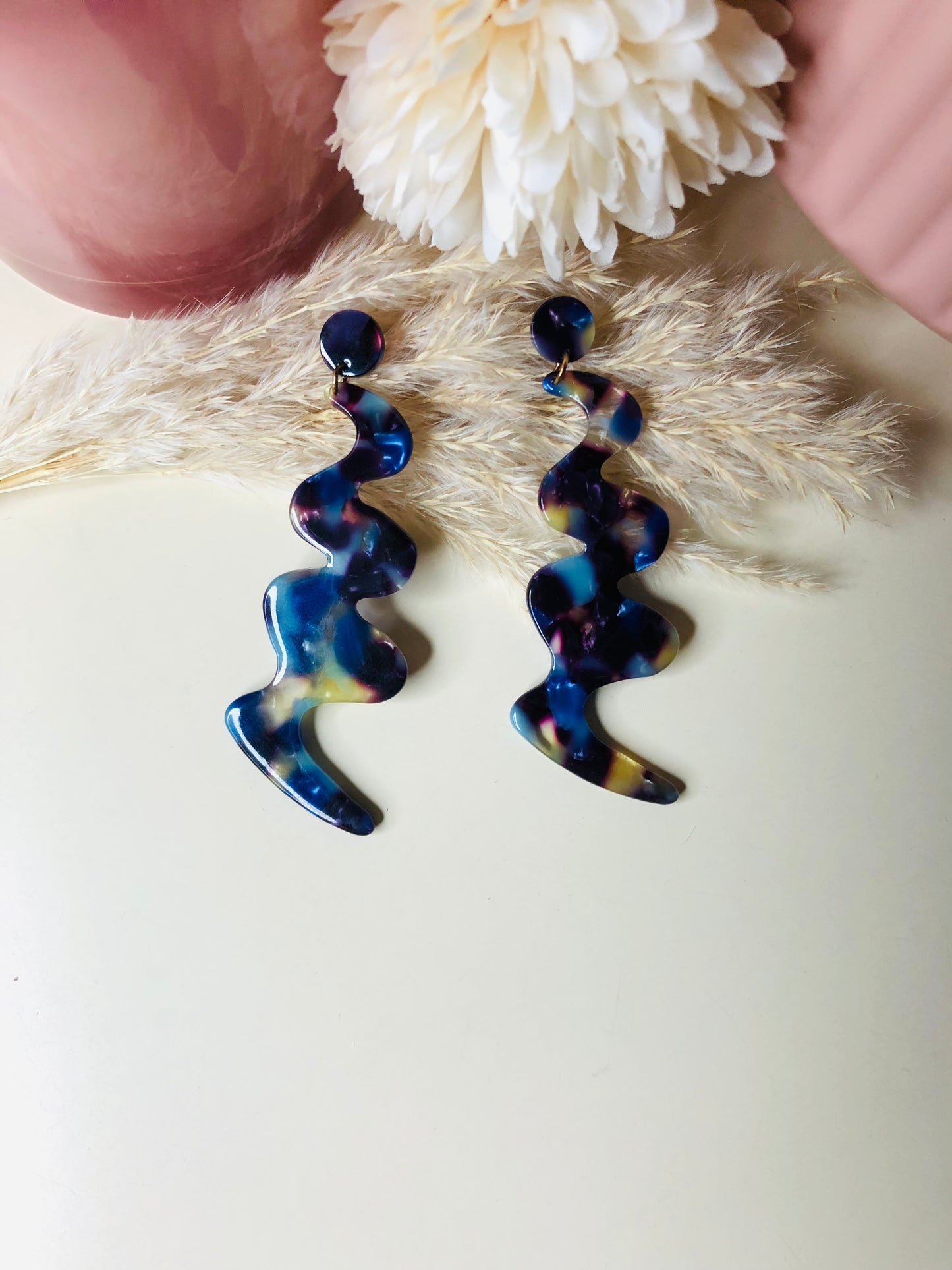 Stylish Blue Wave Earrings - Berry Pop Co