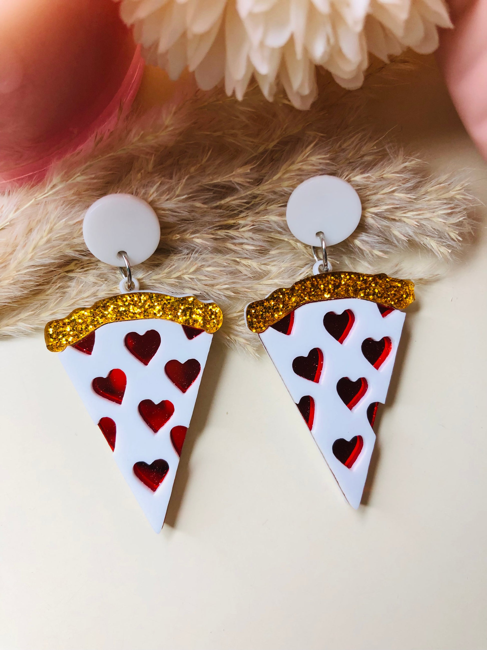 Heart Pizza Quirky Earrings - Berry Pop Co