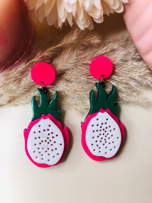 Unique Dragon Fruit Earrings - Berry Pop Co