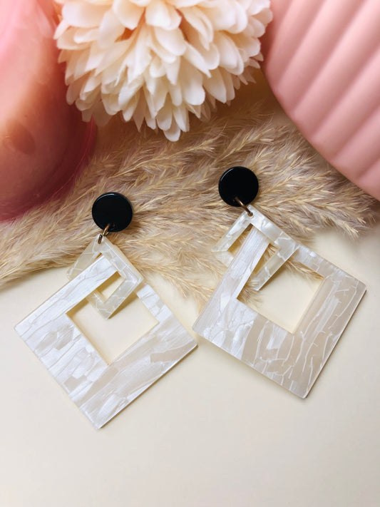 Trendy Off White Dangler Earrings - Berry Pop Co