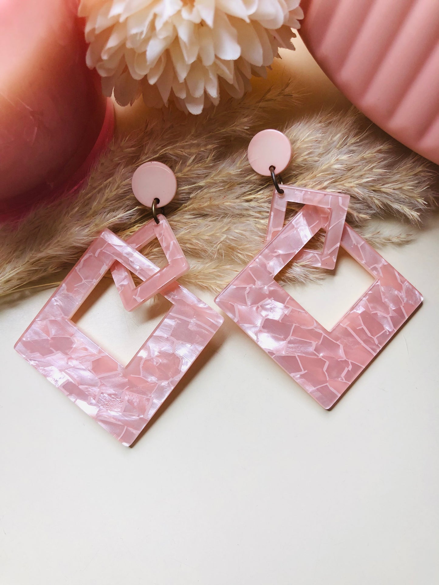 Trendy Pink Danglers - Berry Pop Co