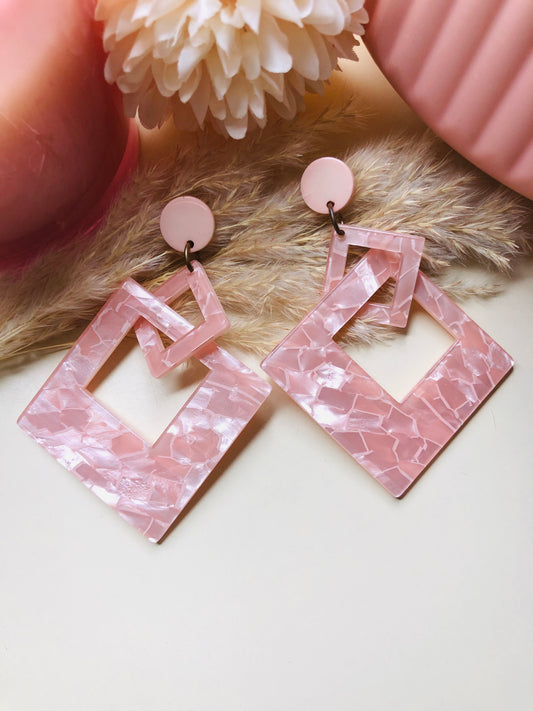 Trendy Pink Danglers - Berry Pop Co