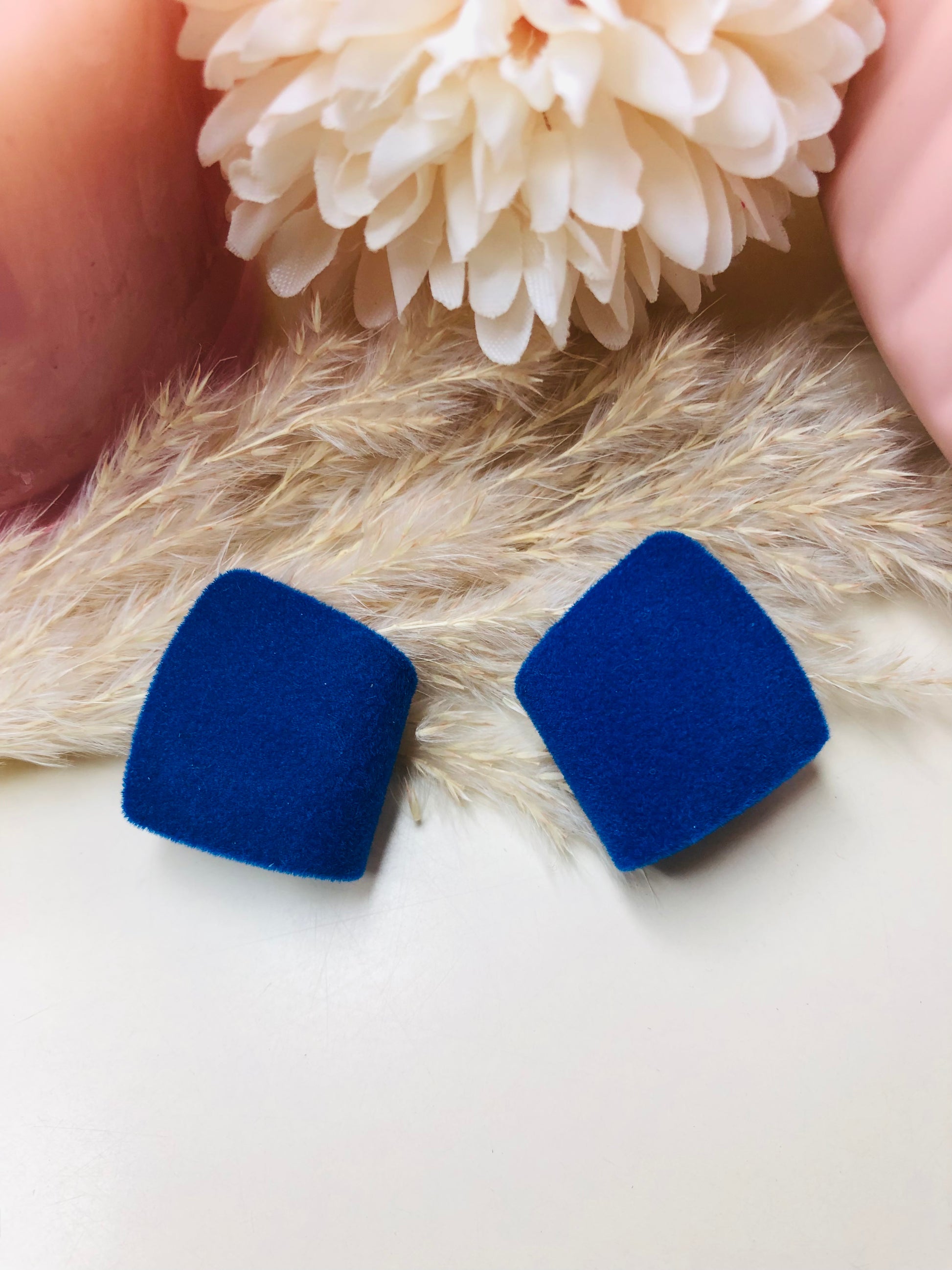 Luxe Blue Velvet Earrings - Berry Pop Co