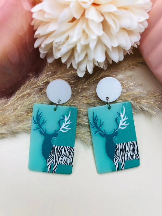 Quirky Blue Deer Earrings - Berry Pop Co