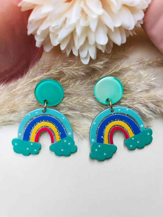 Vibrant Rainbow Earrings 🌈 - Berry Pop Co