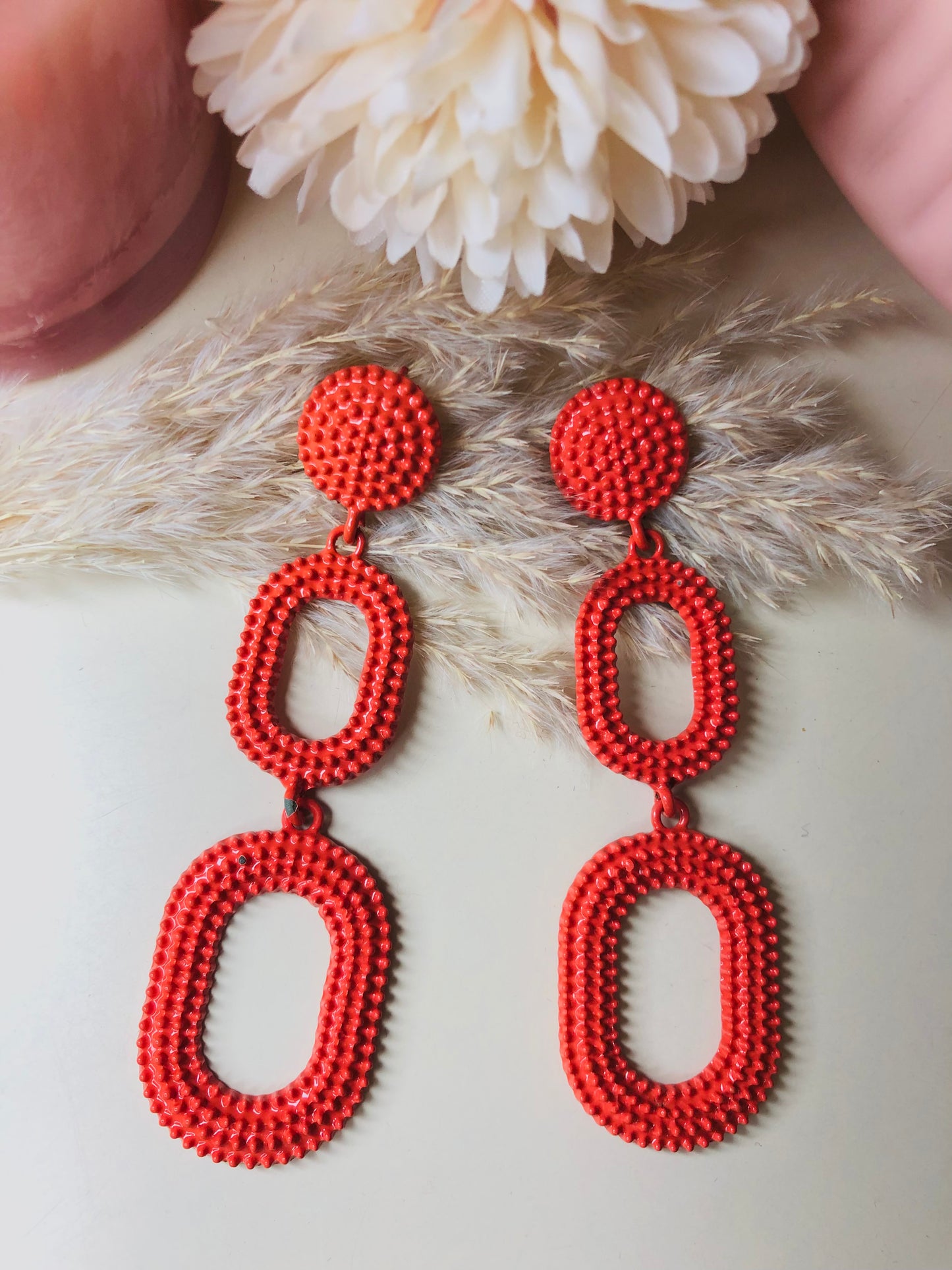 Stylish & Long Red Earrings - Berry Pop Co