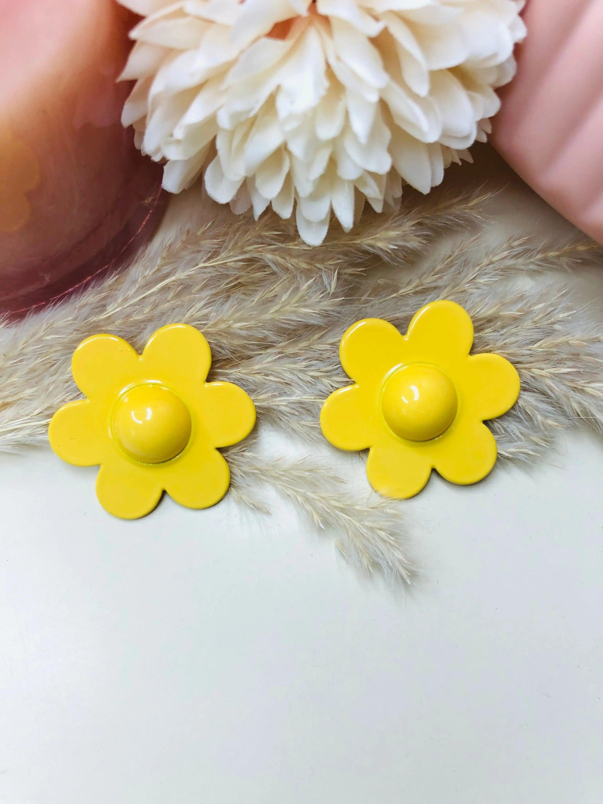 Yellow Flower Cute Earrings - Berry Pop Co