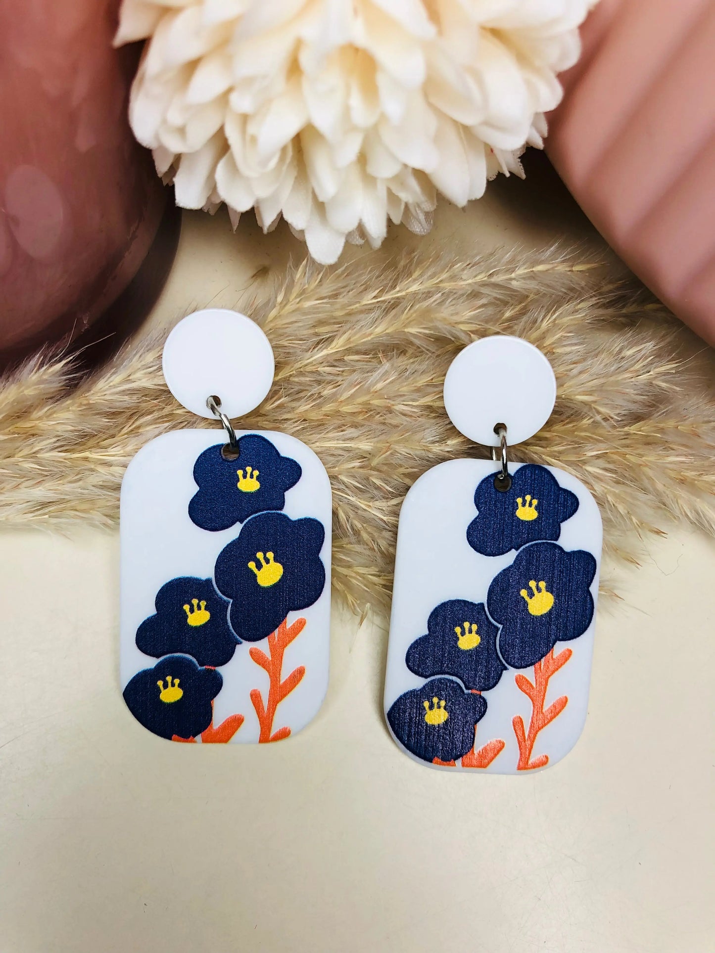 Quirky Blue White Earrings - Berry Pop Co