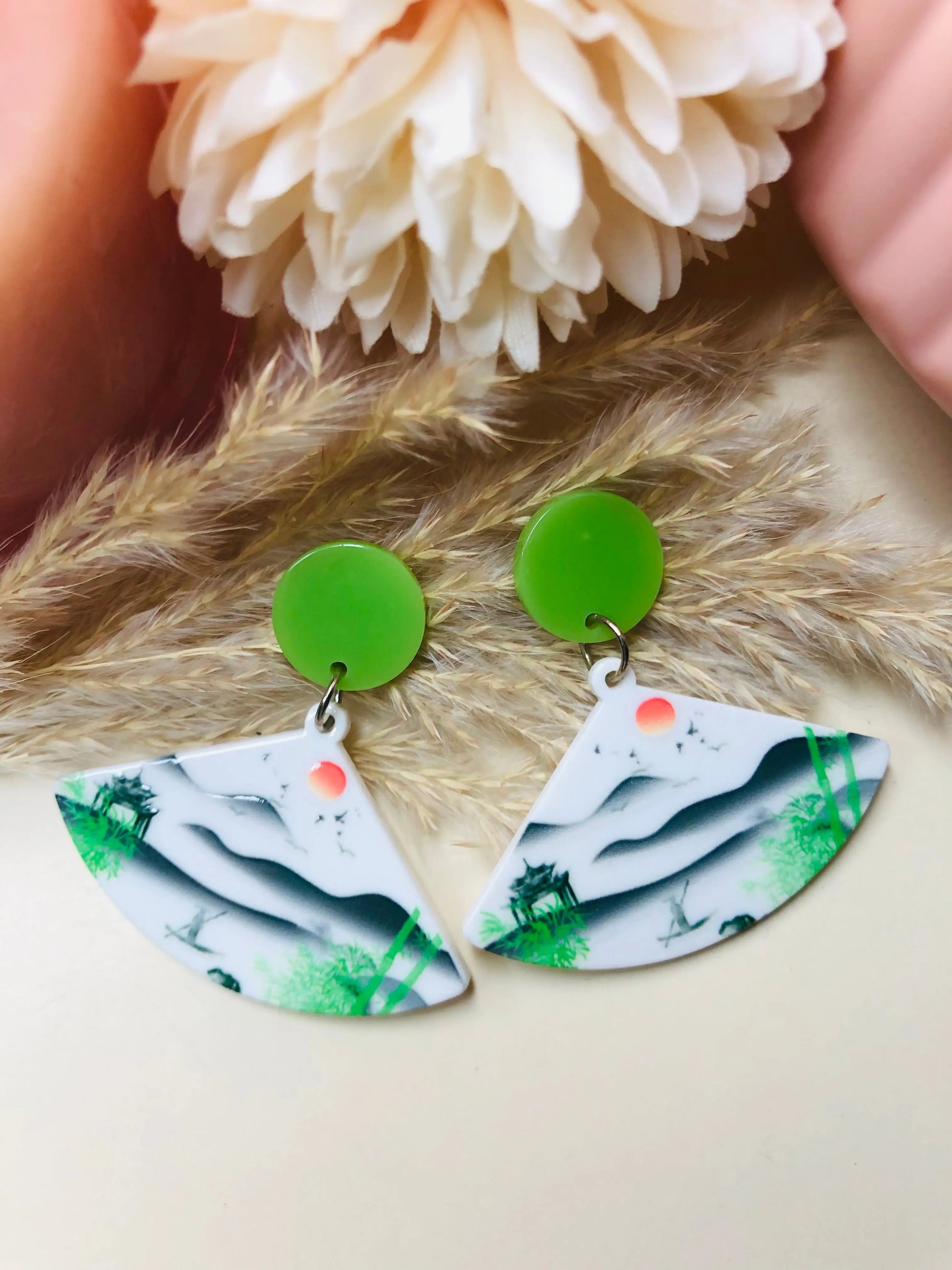 Green Beach Playful Earrings - Berry Pop Co