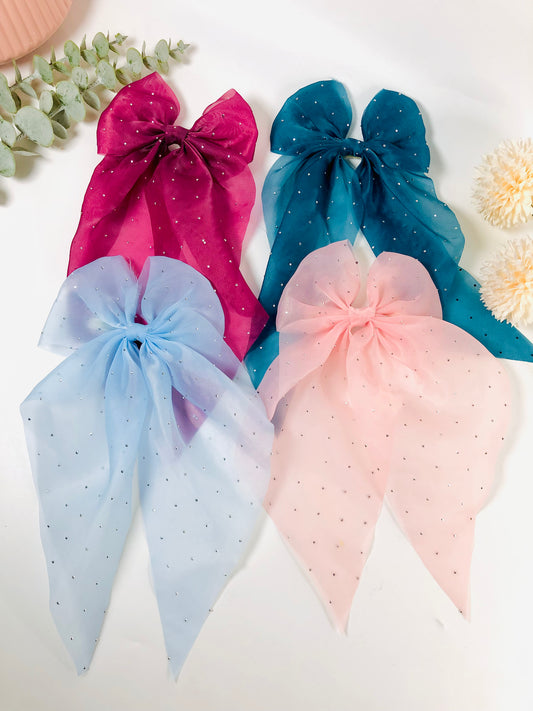 Organza Hair Bow Pin - Berry Pop Co