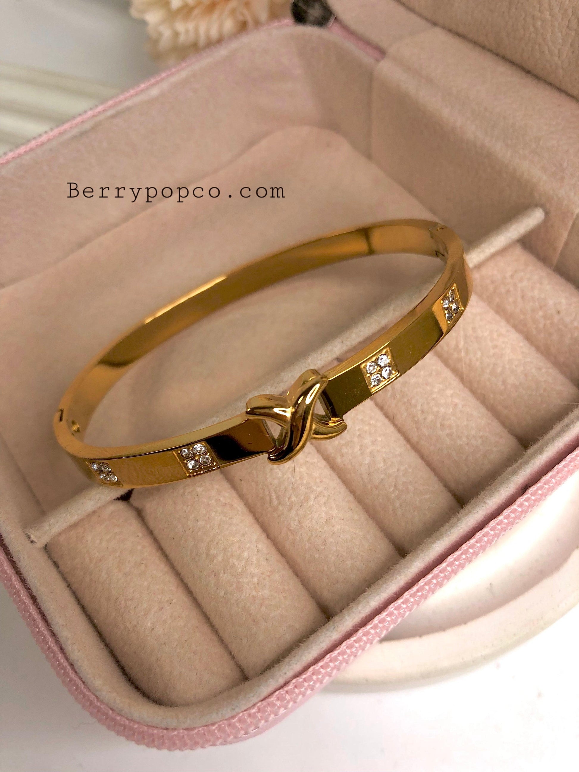 Gold Plated Bangle Bracelet - Berry Pop Co