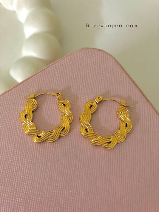 Stainless Steel Gold Plated Hoop Earrings - Berry Pop Co