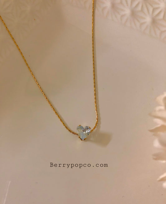 Stainless Steel Heart Diamond Necklace