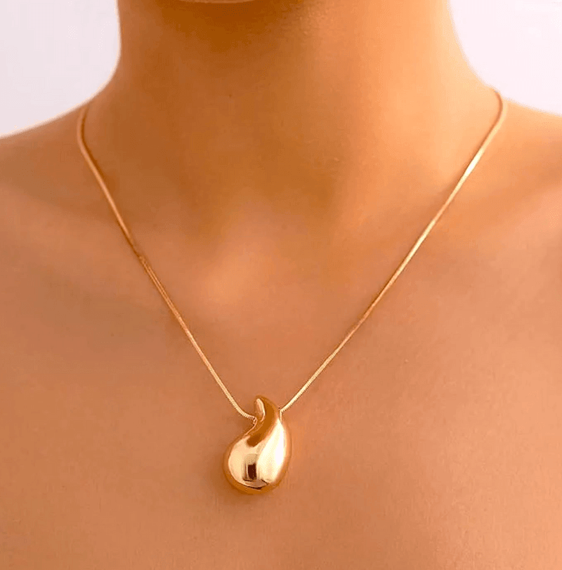 Gold Teardrop Pendant Locket Necklace - Berry Pop Co