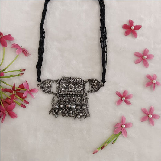 Oxidised Silver Plated Choker Necklace