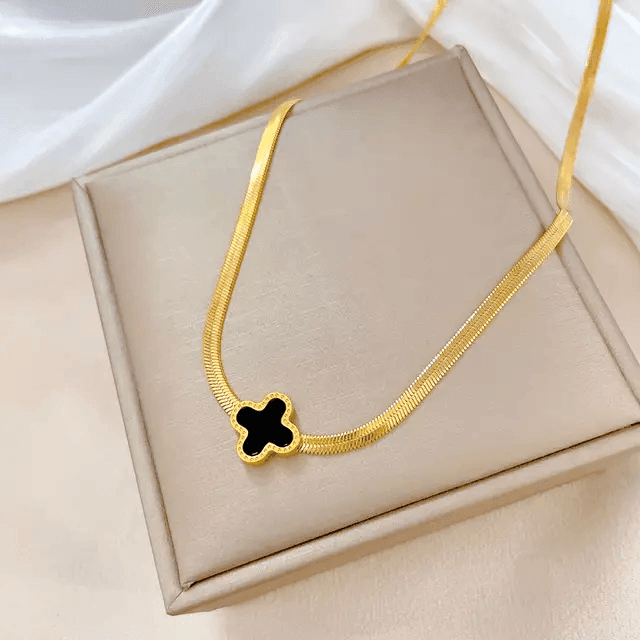 Black Clover Gold Necklace - Berry Pop Co